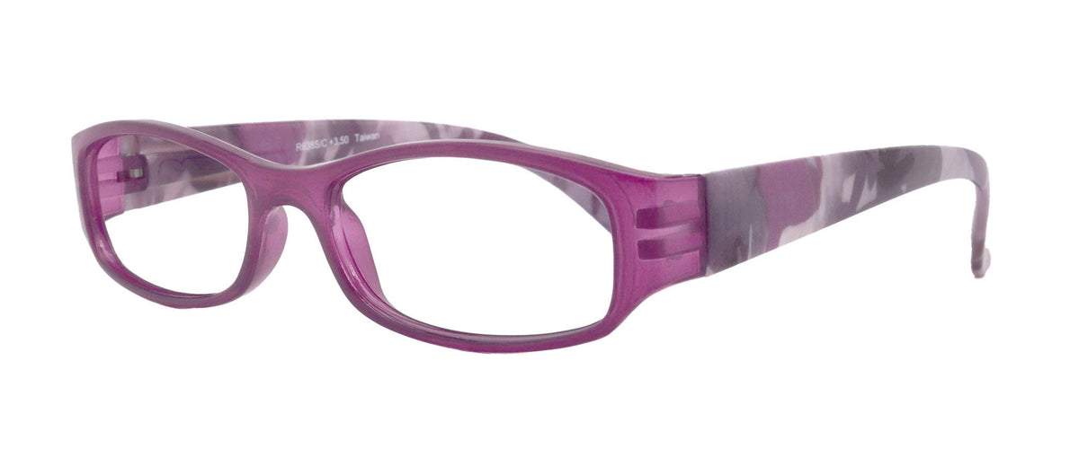 Rosie Premium Reading Glasses, Fashion Reader (Flower Purple) Print, Oval Shape +4 High Magnification, NY Fifth Avenue (Wide Frame) by NY Fifth Avenue