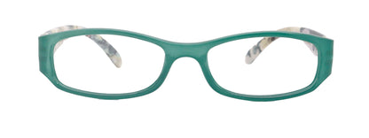 Rosie Premium Reading Glasses, Fashion Reader (Flower Turquoise / Green) Print, Oval Shape +4 High Magnification, NY Fifth Avenue by NY Fifth Avenue