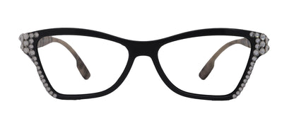 Avian, (Bling) Women Reading Glasses w (Clear) Genuine European Crystals, Magnifying Cat Eye (Black) NY Fifth Avenue by NY Fifth Avenue
