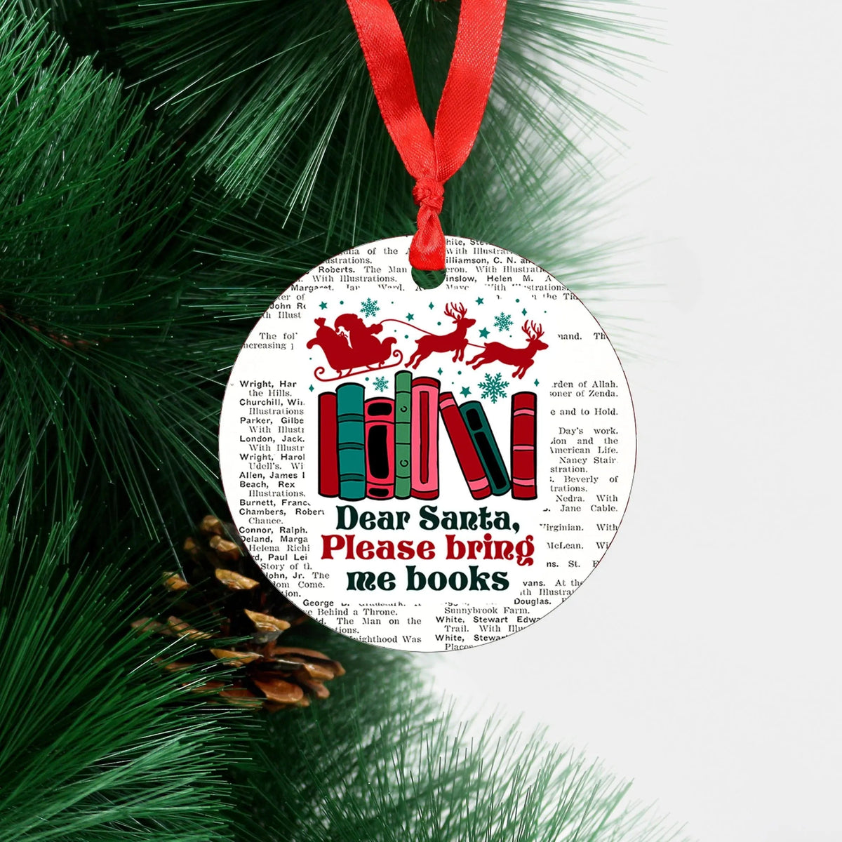 Book Ornament, book lover for her, christmas gift for book club, book nerd gifts, book worm gifts, tree ornament, library ornament by Joyful Moose