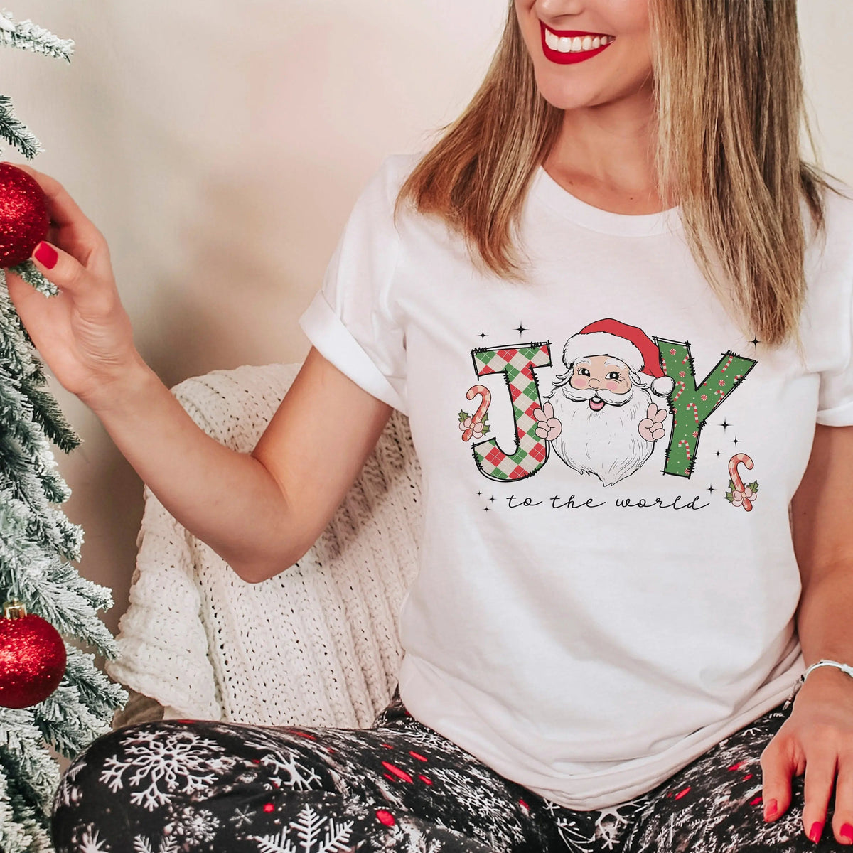Merry Christmas Shirt, Joy to the World Santa Christmas Shirt, Christmas Family Shirt, Christmas tees by Joyful Moose