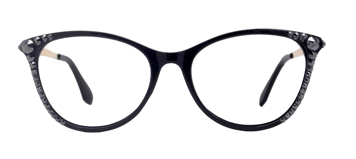 Cattitude Bling Reading Glasses 4 Women W Hematite Genuine European Crystals, Magnifying Cat Eye NY Fifth Avenue by NY Fifth Avenue