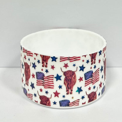 USA Highland Cow silicon boot bumper for tumbler by THE SALTY CHIC