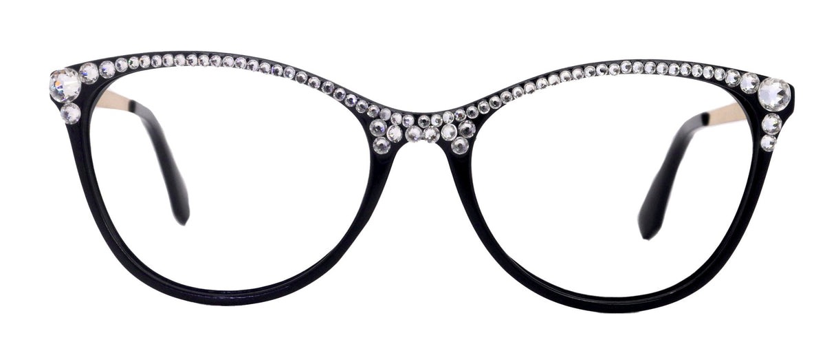 Cattitude Bling Reading Glasses 4 Women W Clear on Top Genuine European Crystals, Magnifying Cat Eye NY Fifth Avenue by NY Fifth Avenue