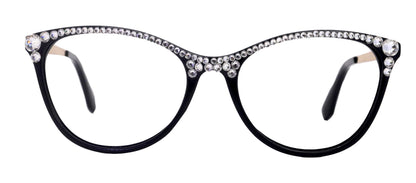 Cattitude Bling Reading Glasses 4 Women W Clear on Top Genuine European Crystals, Magnifying Cat Eye NY Fifth Avenue by NY Fifth Avenue