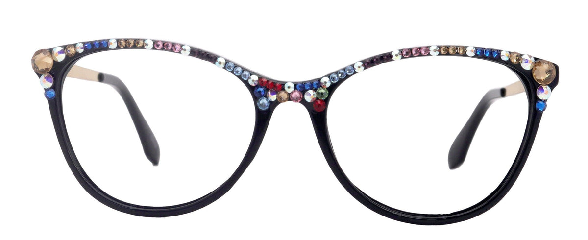 Cattitude Bling Reading Glasses 4 Women W Multi Color Genuine European Crystals, Magnifying Cat Eye NY Fifth Avenue by NY Fifth Avenue