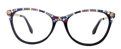 Cattitude Bling Reading Glasses 4 Women W Multi Color Genuine European Crystals, Magnifying Cat Eye NY Fifth Avenue by NY Fifth Avenue