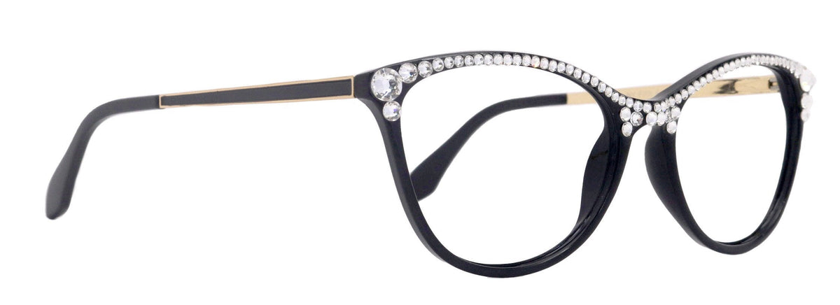 Cattitude Bling Reading Glasses 4 Women W Clear on Top Genuine European Crystals, Magnifying Cat Eye NY Fifth Avenue by NY Fifth Avenue
