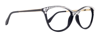 Cattitude Bling Reading Glasses 4 Women W Clear on Top Genuine European Crystals, Magnifying Cat Eye NY Fifth Avenue by NY Fifth Avenue