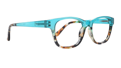 Dominique (Premium) Women Reading Glasses, High End Reader, Magnifying, Square Style (Green Tortoise Brown) Optical Frame. NY Fifth Avenue by NY Fifth Avenue