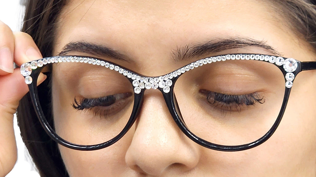Cattitude Bling Reading Glasses 4 Women W Clear on Top Genuine European Crystals, Magnifying Cat Eye NY Fifth Avenue by NY Fifth Avenue