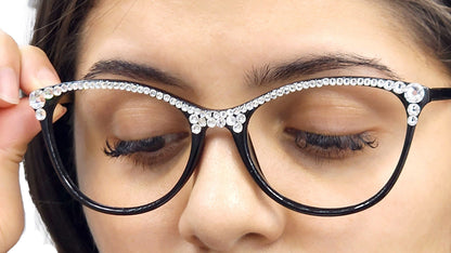 Cattitude Bling Reading Glasses 4 Women W Clear on Top Genuine European Crystals, Magnifying Cat Eye NY Fifth Avenue by NY Fifth Avenue