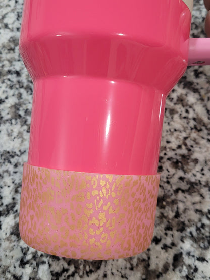 PinkGolden Leopard Silicone Boot Bumper for Tumbler by THE SALTY CHIC