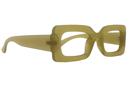 Sophie Premium Reading Glasses, High End Readers +1.25..+3 Magnifying Glasses Olive transparent Rectangular NY Fifth Avenue by NY Fifth Avenue