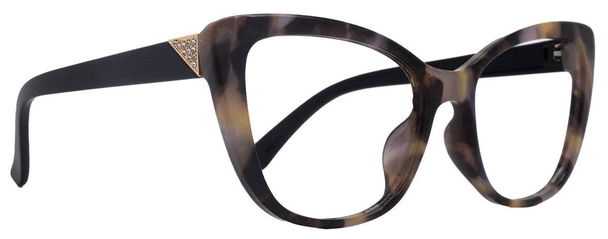Parisian Fashion High End Bifocal or Non-Bifocal Black W Brown Reading Glasses Cat-Eye Chic, Inspired by NY Fifth Avenue by NY Fifth Avenue