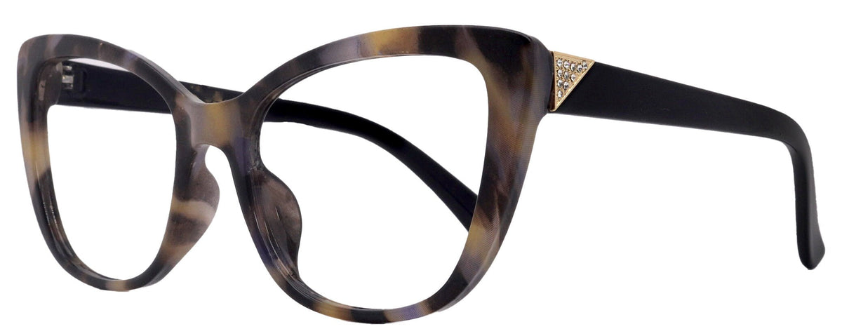 Parisian Fashion High End Bifocal or Non-Bifocal Black W Brown Reading Glasses Cat-Eye Chic, Inspired by NY Fifth Avenue by NY Fifth Avenue