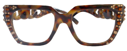 Belleville, Bling Line Bifocal OR Non-Bifocal Reading Glasses, Women Readers, W European crystals, Square optical Frames by NY Fifth Avenue