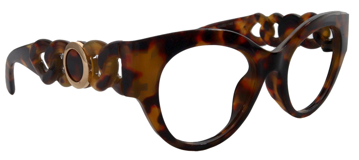 Athena's Fashion High-End Line Bifocal OR Non-Bifocal Black W brown Tortoiseshell Reading Glasses Round Chic, Inspired by NY Fifth Avenue by NY Fifth Avenue