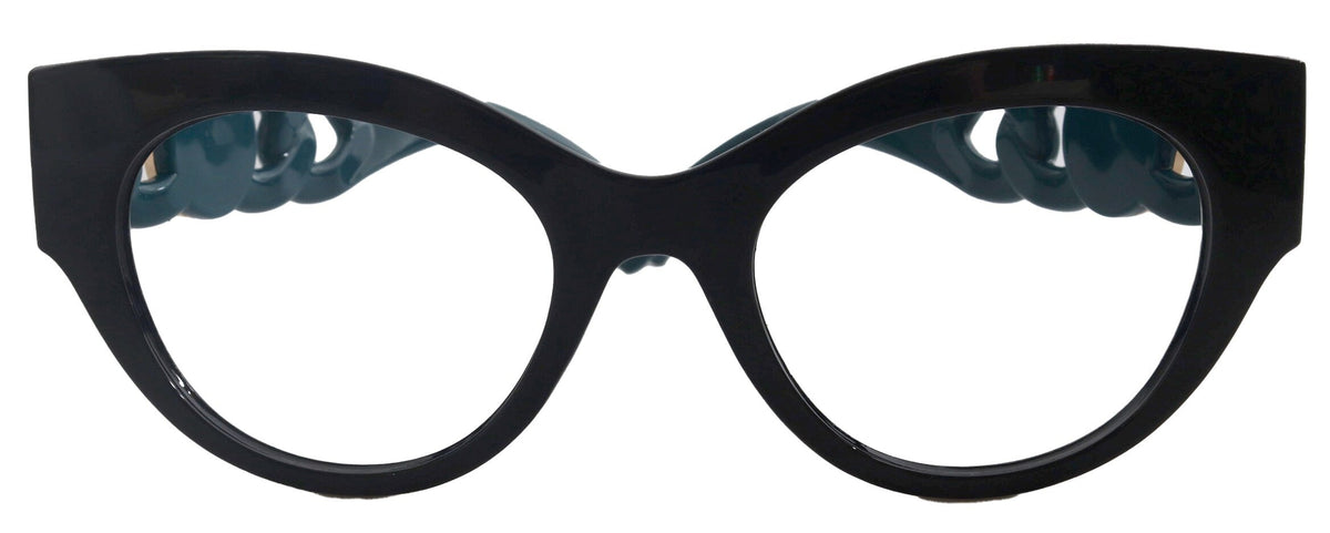 Athena's Fashion High-End Line Bifocal OR Non-Bifocal Black W Dark Green Reading Glasses Round Chic, Inspired by NY Fifth Avenue by NY Fifth Avenue