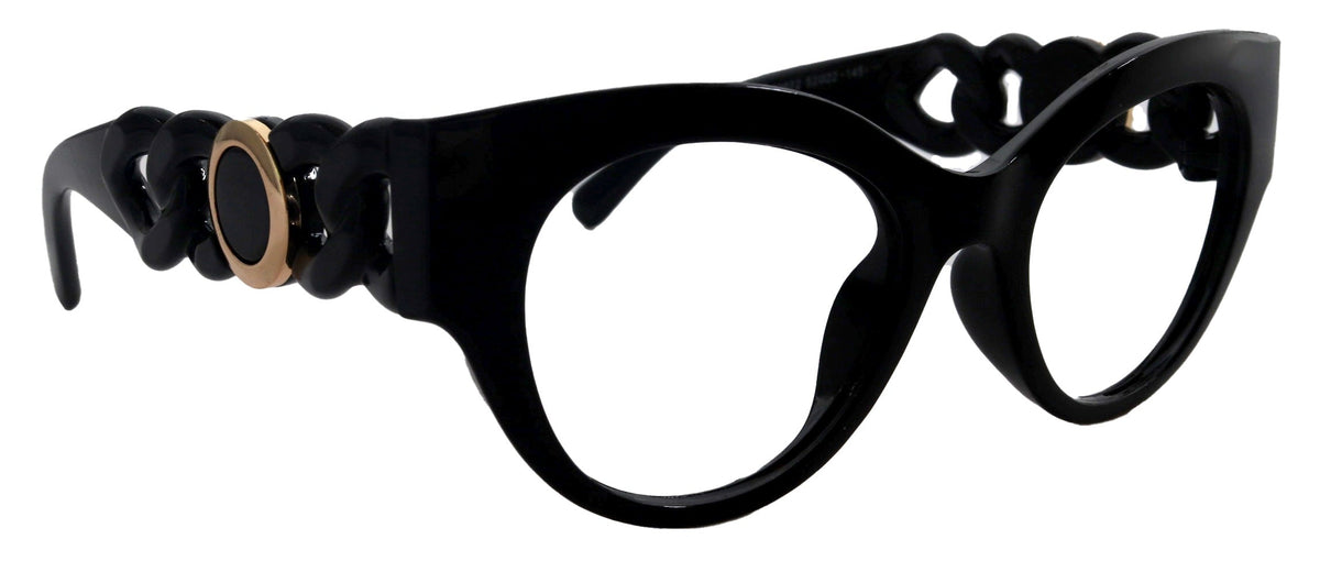 Athena's Fashion High-End Line Bifocal OR Non-Bifocal Black Reading Glasses Round Chic, Inspired by NY Fifth Avenue by NY Fifth Avenue