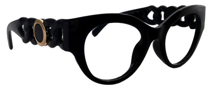Athena's Fashion High-End Line Bifocal OR Non-Bifocal Black Reading Glasses Round Chic, Inspired by NY Fifth Avenue by NY Fifth Avenue