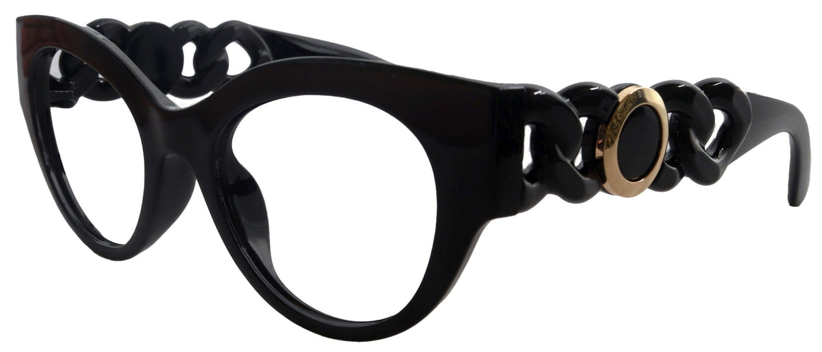Athena's Fashion High-End Line Bifocal OR Non-Bifocal Black Reading Glasses Round Chic, Inspired by NY Fifth Avenue by NY Fifth Avenue