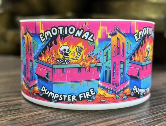 Emotional Dumpster fire silicone boot bumper for tumbler by THE SALTY CHIC