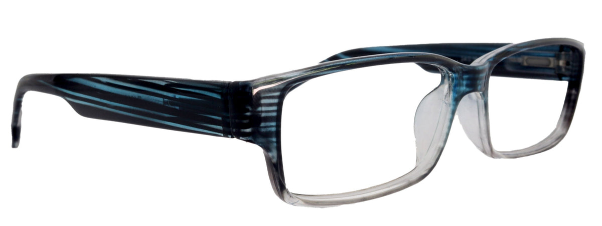 Logan Square Men's Unixes High-End Reading Glasses - Magnifying Readers, Transparent Blue, Rectangular Frame, Inspired by NY Fifth Avenue by NY Fifth Avenue