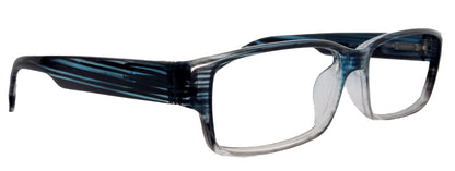 Logan Square Men's Unixes High-End Reading Glasses - Magnifying Readers, Transparent Blue, Rectangular Frame, Inspired by NY Fifth Avenue by NY Fifth Avenue
