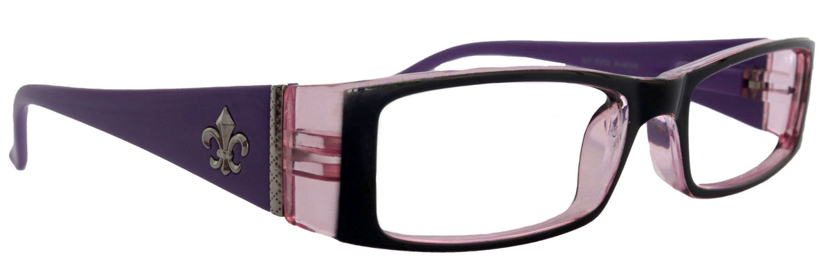 The French (Fleur De Lis) Bayonetta-style, rectangular High-End Women Reading Glasses Spring temple Optical Frame NY Fifth Avenue by NY Fifth Avenue
