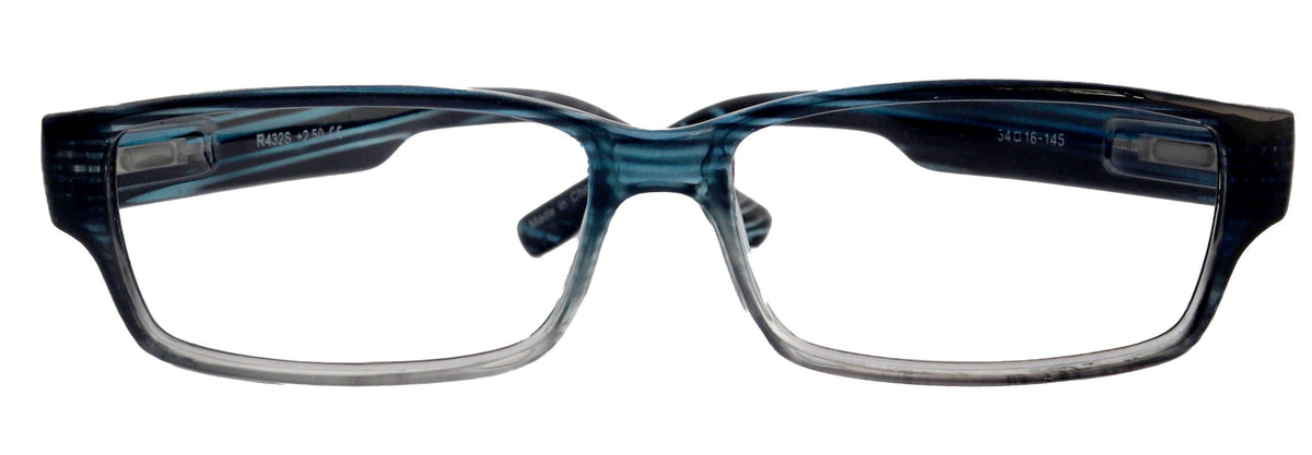 Logan Square Men's Unixes High-End Reading Glasses - Magnifying Readers, Transparent Blue, Rectangular Frame, Inspired by NY Fifth Avenue by NY Fifth Avenue