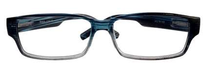 Logan Square Men's Unixes High-End Reading Glasses - Magnifying Readers, Transparent Blue, Rectangular Frame, Inspired by NY Fifth Avenue by NY Fifth Avenue