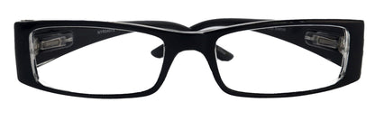 The French (Fleur De Lis) Bayonetta-style, Black rectangular High-End Women Reading Glasses Spring temple Optical Frame NY Fifth Avenue by NY Fifth Avenue