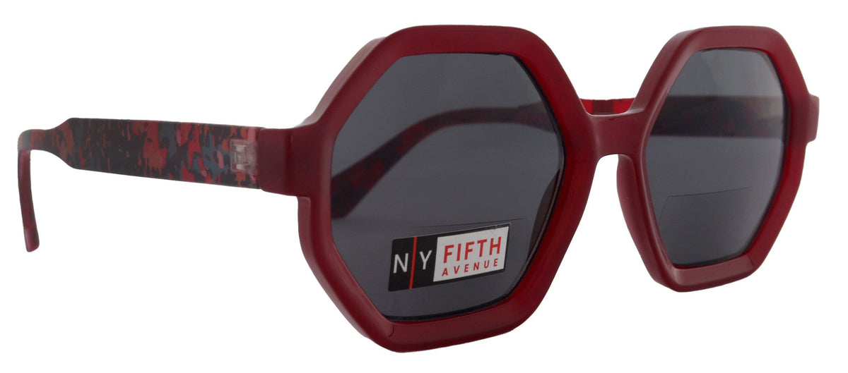 Heptagon, High-End Line Bifocal (Clear On Top) Sun Readers Unixes OR Non-Bifocal Readers Sunglasses (Red) NY Fifth Avenue by NY Fifth Avenue