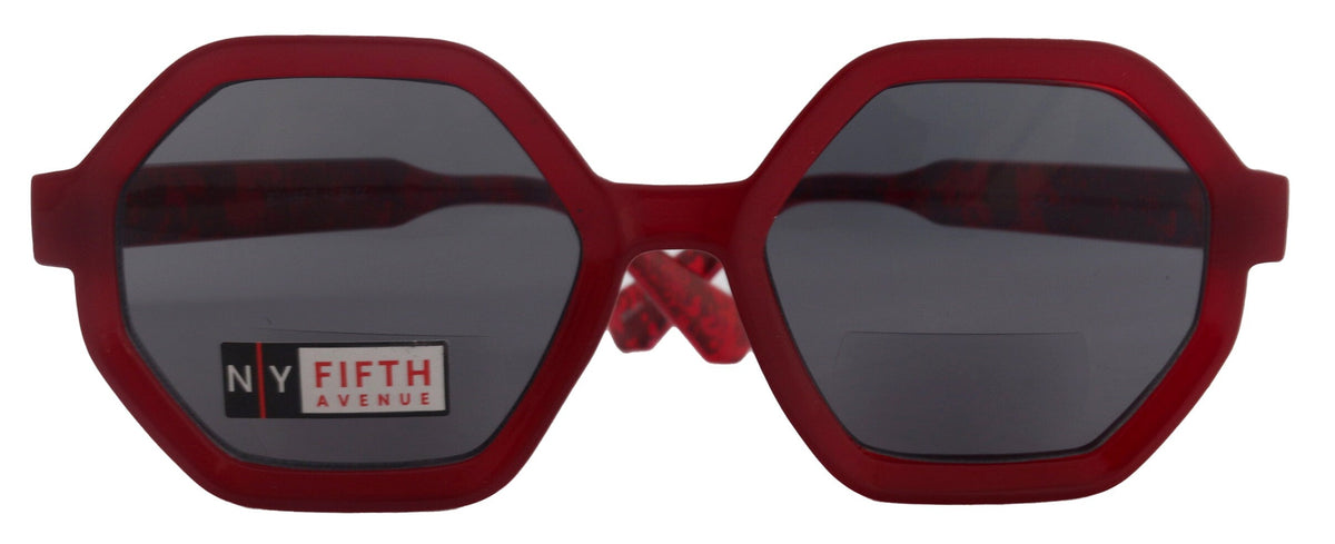 Heptagon, High-End Line Bifocal (Clear On Top) Sun Readers Unixes OR Non-Bifocal Readers Sunglasses (Red) NY Fifth Avenue by NY Fifth Avenue
