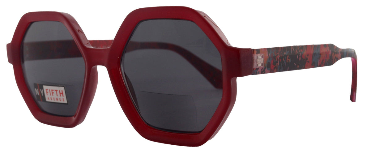 Heptagon, High-End Line Bifocal (Clear On Top) Sun Readers Unixes OR Non-Bifocal Readers Sunglasses (Red) NY Fifth Avenue by NY Fifth Avenue