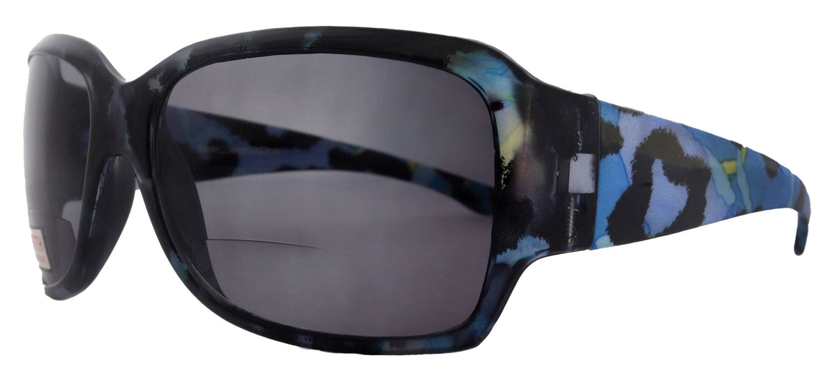 Lourdes, High-End Line Bifocal (Clear On Top) Sun Readers for Women Readers Sunglasses ( Blue with black) NY Fifth Avenue by NY Fifth Avenue