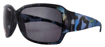 Lourdes, High-End Line Bifocal (Clear On Top) Sun Readers for Women Readers Sunglasses ( Blue with black) NY Fifth Avenue by NY Fifth Avenue