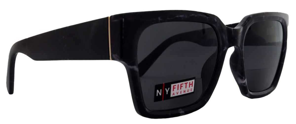 Minerva, High-End Line Bifocal (Clear On Top) Sun Readers for Women OR Non-Bifocal Readers Sunglasses (Black Marble) NY Fifth Avenue by NY Fifth Avenue