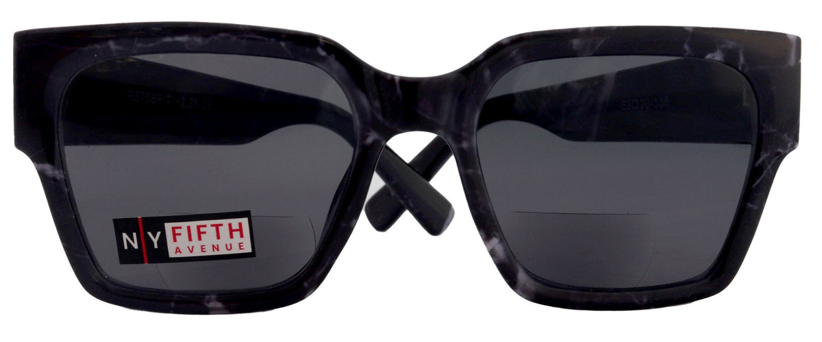 Minerva, High-End Line Bifocal (Clear On Top) Sun Readers for Women OR Non-Bifocal Readers Sunglasses (Black Marble) NY Fifth Avenue by NY Fifth Avenue