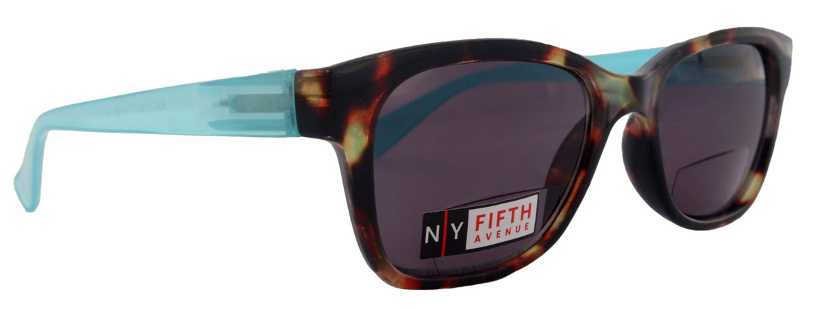 Madison, High-End Line Bifocal (Clear On Top) Sun Readers for Women OR Non-Bifocal Readers Sunglasses (Tortoiseshell Blue) NY Fifth Avenue by NY Fifth Avenue