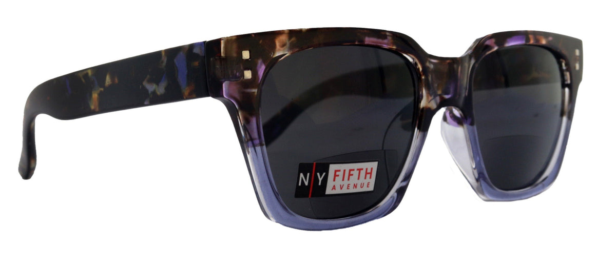 Ravello, High-End Line Bifocal (Clear On Top) Sun Readers for Women OR Non-Bifocal Readers Sunglasses (Purple Tortoiseshell) NY Fifth Avenue by NY Fifth Avenue