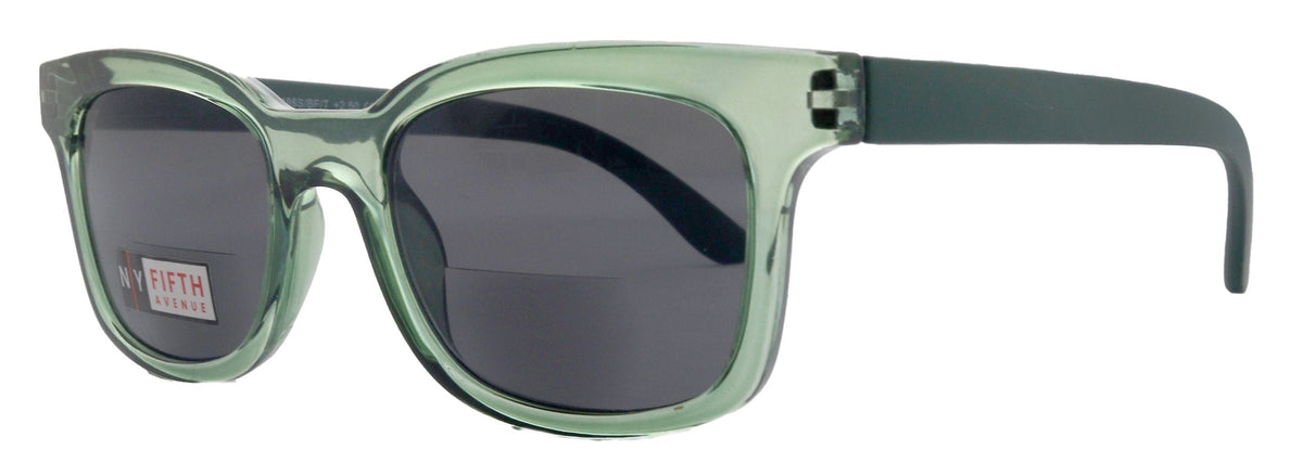 Mars, High-End Line Bifocal (Clear On Top) Sun Readers Unixes OR Non-Bifocal Readers Sunglasses (Transparent Green ) NY Fifth Avenue by NY Fifth Avenue
