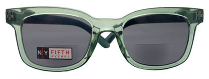 Mars, High-End Line Bifocal (Clear On Top) Sun Readers Unixes OR Non-Bifocal Readers Sunglasses (Transparent Green ) NY Fifth Avenue by NY Fifth Avenue
