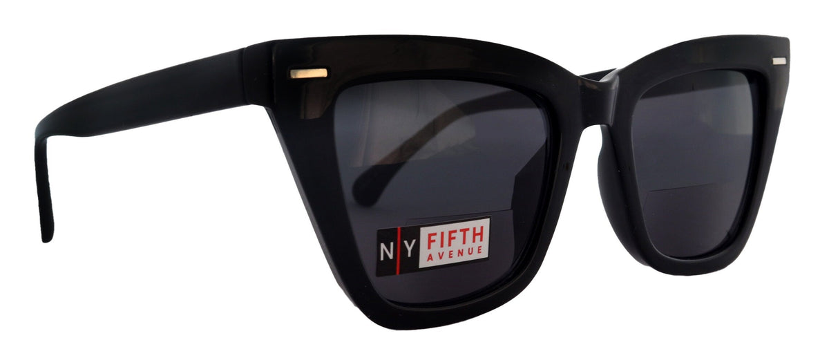 Hades, High-End Line Bifocal (Clear On Top) Sun Readers for Women OR Non-Bifocal Readers Sunglasses (Black) NY Fifth Avenue by NY Fifth Avenue