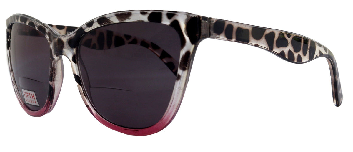 Eleanor, High-End Line Bifocal (Clear On Top) Sun Readers for Women OR Non-Bifocal Readers Sunglasses (Rose N Black) NY Fifth Avenue by NY Fifth Avenue