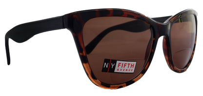 Eleanor, High-End Line Bifocal (Clear On Top) Sun Readers for Women OR Non-Bifocal Readers Sunglasses (Brown Tortoiseshell ) NY Fifth Avenue by NY Fifth Avenue