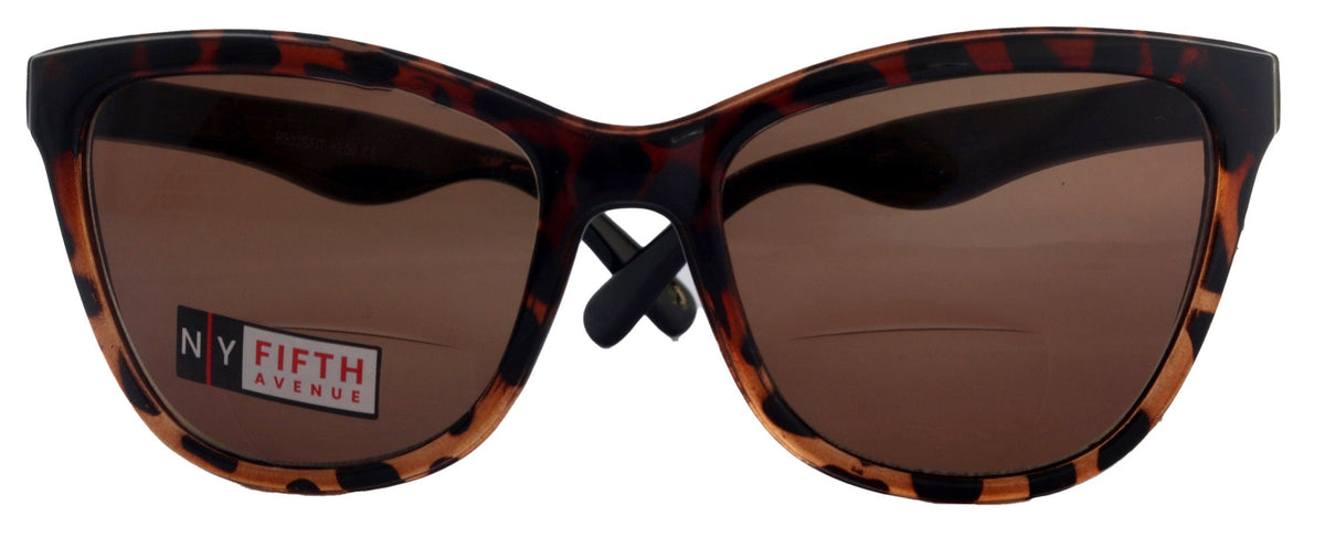 Eleanor, High-End Line Bifocal (Clear On Top) Sun Readers for Women OR Non-Bifocal Readers Sunglasses (Brown Tortoiseshell ) NY Fifth Avenue by NY Fifth Avenue
