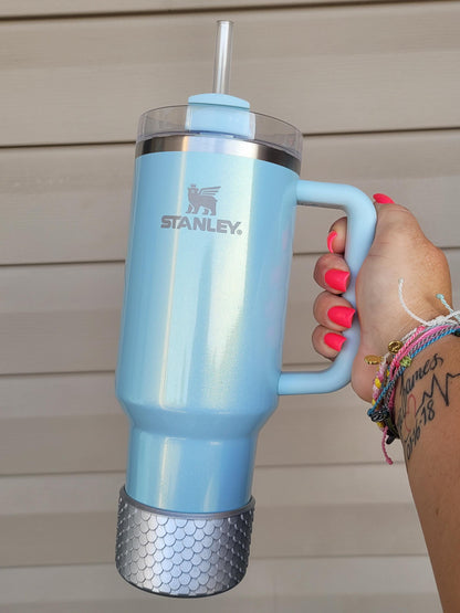 Silver Metallic Mermaid Silicone Boot Bumper Sleeve for tumblers by THE SALTY CHIC