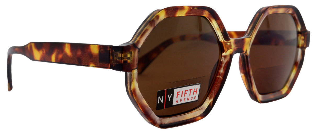 Heptagon, High-End Line Bifocal (Clear On Top) Sun Readers Unixes OR Non-Bifocal Readers Sunglasses (Brown Tortoiseshell) NY Fifth Avenue by NY Fifth Avenue
